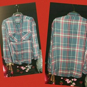 Express Women's Plaid Medium Portofino Shirt Top